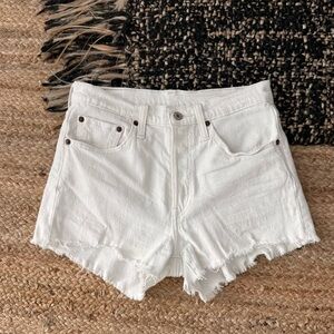 Levi’s White Denim Shorts